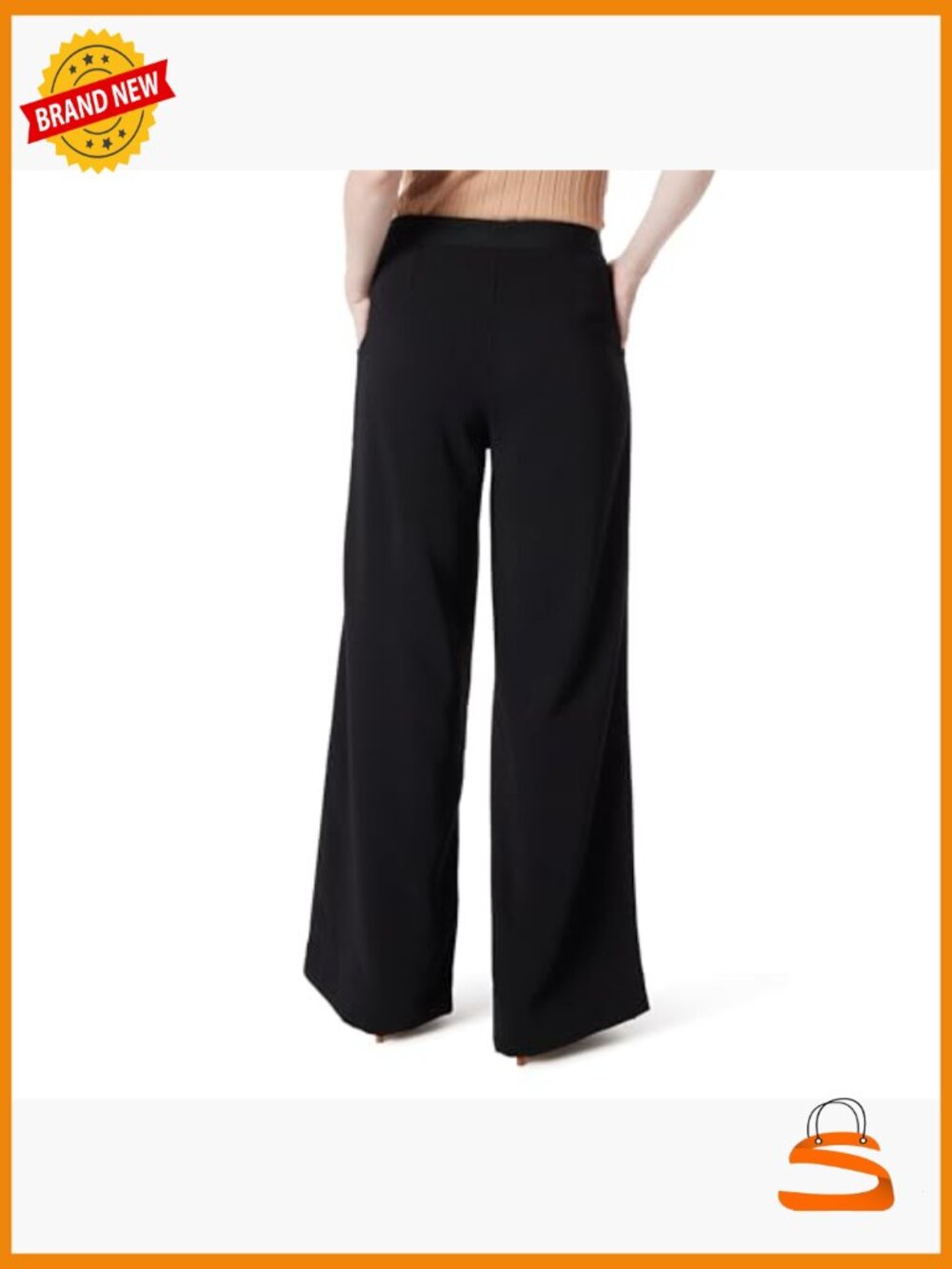 Wide Leg Pant with Utility Pockets High Rise - Picture 3 of 4